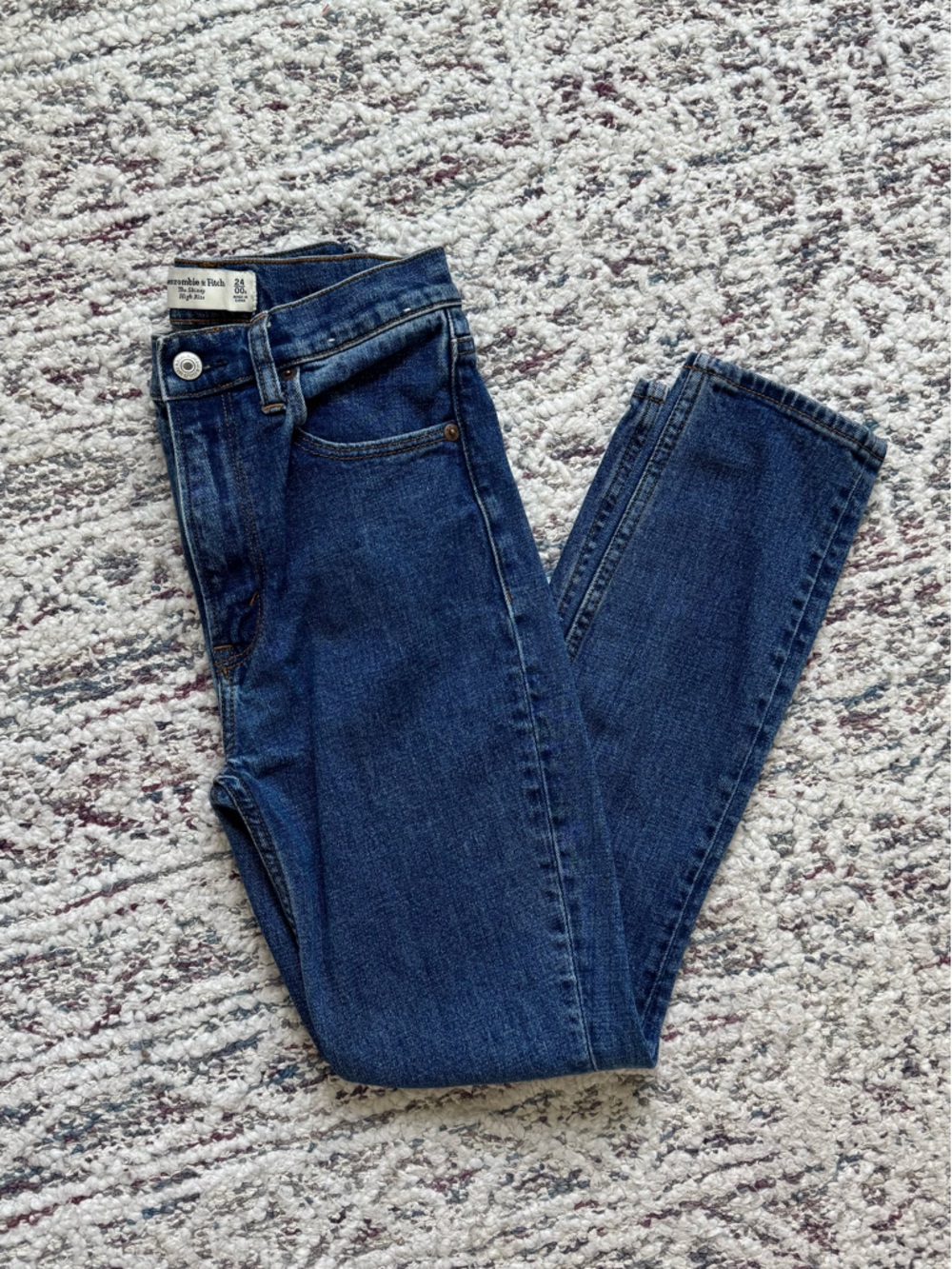 Abercrombie & Fitch Dark Blue High-Rise Skinny Jeans